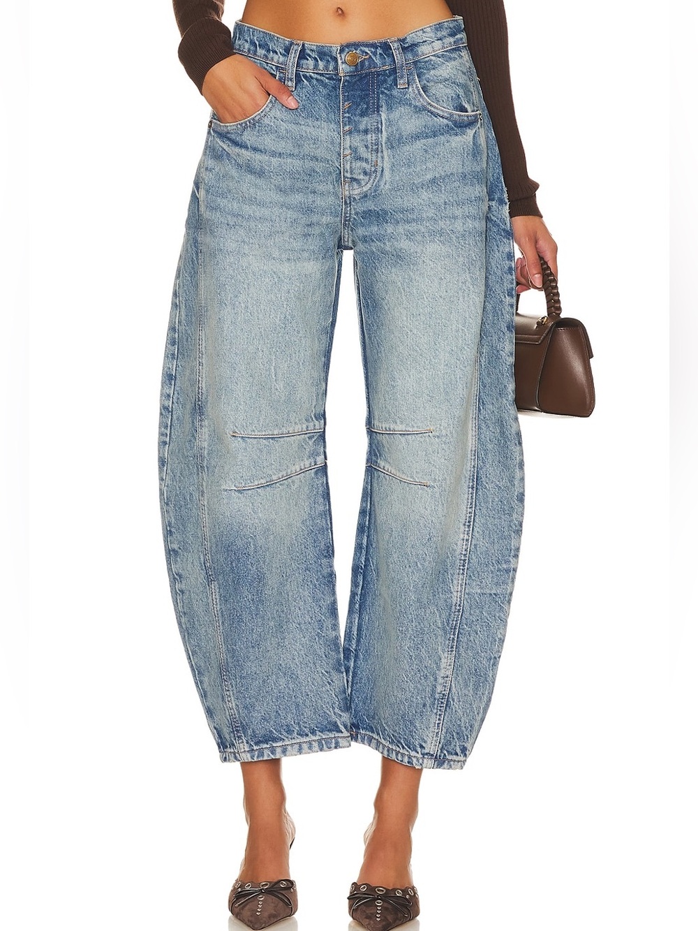 Free People We The Free Lucky You Mid-Rise Barrel Jean